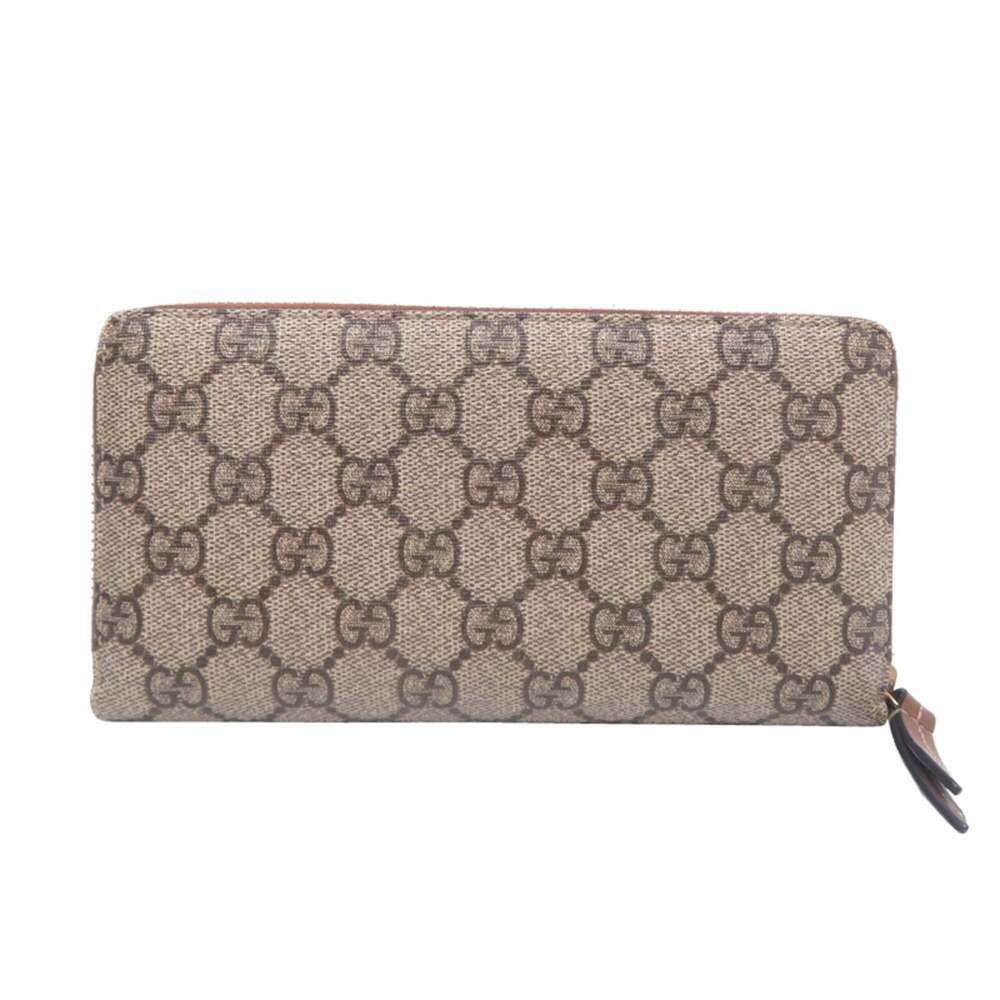Gucci Women's Zip-Around Long Wallet 456863 GG Supreme Beige - Picture 2 of 9